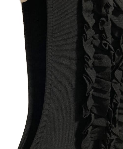 UNITED ARROWS（ユナイテッドアローズ）UNITED ARROWS (ユナイテッドアローズ) P フリル ノースリーブ ワンピース ブラック サイズ:-の古着・服飾アイテム