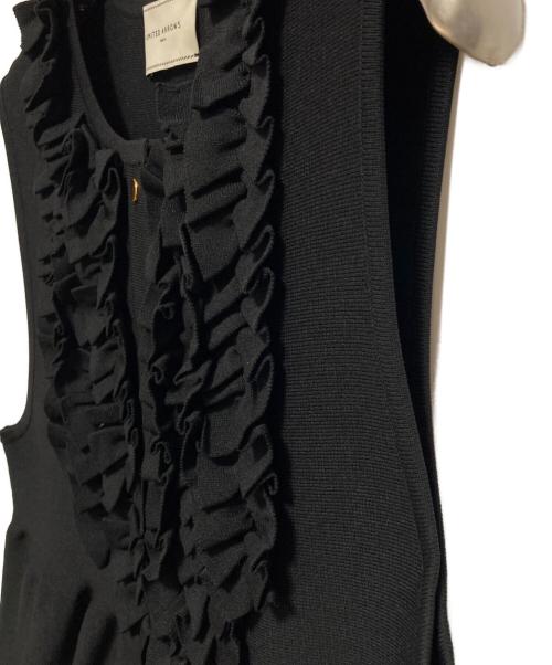 UNITED ARROWS（ユナイテッドアローズ）UNITED ARROWS (ユナイテッドアローズ) P フリル ノースリーブ ワンピース ブラック サイズ:-の古着・服飾アイテム