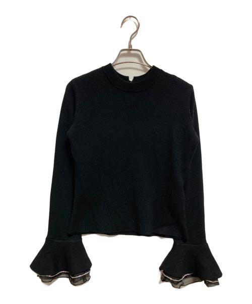 HER LIP TO（ハーリップトゥ）Her lip to (ハーリップトゥ) Eclat Flared Sleeve Knit ブラック サイズ:Sの古着・服飾アイテム