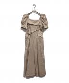 HER LIP TOハーリップトゥ）の古着「Troncais Puff Sleeve Dress」｜ベージュ