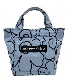 marimekko（マリメッコ）の古着「Lunchbag Piirto Unikko」｜ブルー