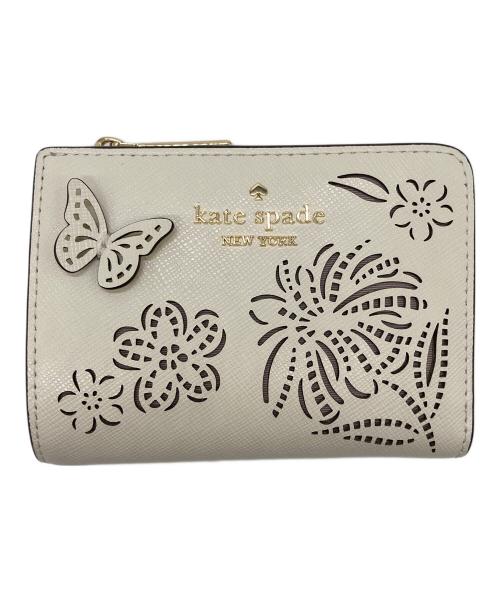 Kate Spade（ケイトスペード）Kate Spade (ケイトスペード) マディソン フェスティバル フローラル パーフ スモール L-ジップ ウォレット アイボリーの古着・服飾アイテム
