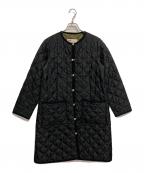 Traditional Weatherwearトラディショナルウェザーウェア）の古着「ARKLEY LONG キルティングノーカラーコート」｜ブラック×オリーブ