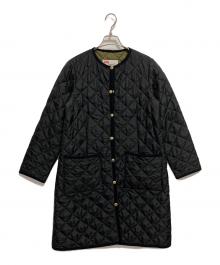 Traditional Weatherwear（トラディショナルウェザーウェア）の古着「ARKLEY LONG キルティングノーカラーコート」｜ブラック×オリーブ