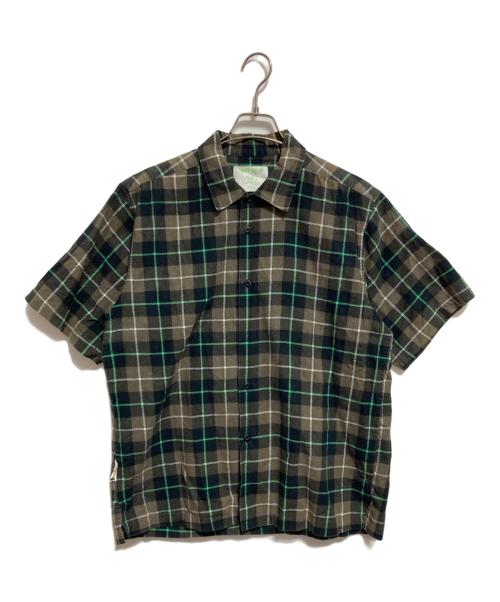UNDERCOVER（アンダーカバー）UNDERCOVER (アンダーカバー) 半袖チェックシャツ ベージュ×グリーン サイズ:Mの古着・服飾アイテム