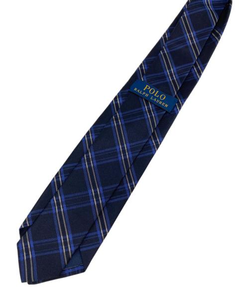 POLO RALPH LAUREN（ポロ・ラルフローレン）POLO RALPH LAUREN (ポロ・ラルフローレン) シルクネクタイ ネイビー×ブルー サイズ:表記無しの古着・服飾アイテム
