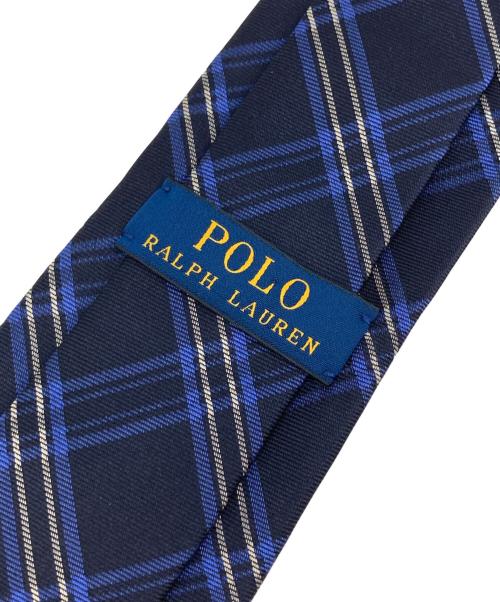 POLO RALPH LAUREN（ポロ・ラルフローレン）POLO RALPH LAUREN (ポロ・ラルフローレン) シルクネクタイ ネイビー×ブルー サイズ:表記無しの古着・服飾アイテム