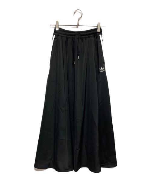 adidas（アディダス）adidas (アディダス) LONG SATIN SKIRT ブラック サイズ:Sの古着・服飾アイテム