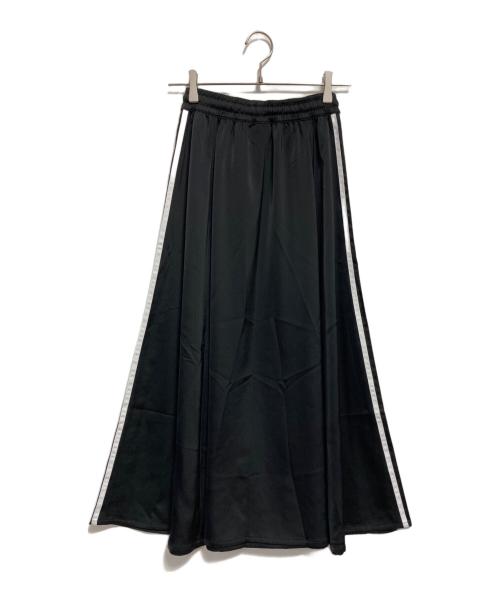 adidas（アディダス）adidas (アディダス) LONG SATIN SKIRT ブラック サイズ:Sの古着・服飾アイテム