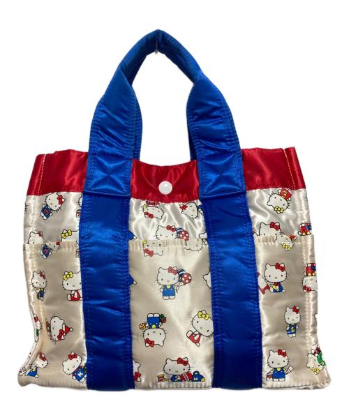 HEAD PORTER（ヘッドポーター）HEAD PORTER (ヘッドポーター) HELLO KITTY (ハローキティ) トートバッグ ベージュ×ブルーの古着・服飾アイテム
