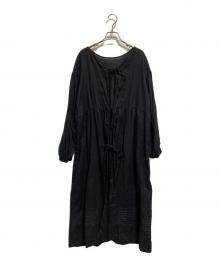 BEAMS COUTURE×DEAN&DELUCA（ビームス クチュール×ディーンアンドデルーカ）の古着「コラボ割烹着 2way羽織りワンピース」｜ブラック