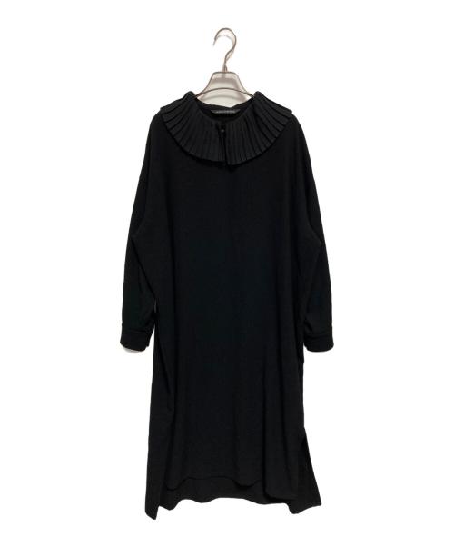 mizuiro-ind（ミズイロインド）mizuiro-ind (ミズイロインド) プリーツカラーワンピース ブラック サイズ:なしの古着・服飾アイテム