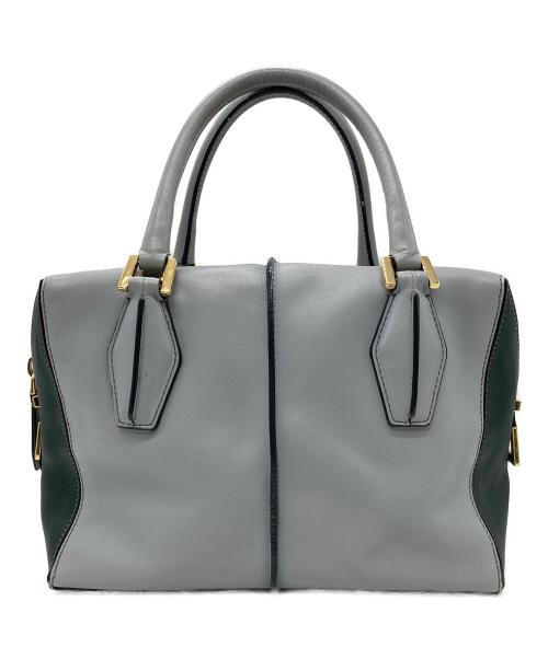 TOD'S（トッズ）TOD'S (トッズ) Dキューブ2WAYバッグ ブルー×グリーンの古着・服飾アイテム