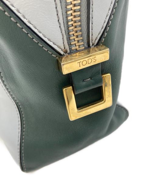 TOD'S（トッズ）TOD'S (トッズ) Dキューブ2WAYバッグ ブルー×グリーンの古着・服飾アイテム