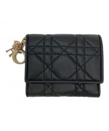 Christian Dior（クリスチャン ディオール）の古着「LADY DIOR ロータス コンパクトウォレット」｜ブラック