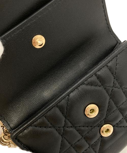 Christian Dior（クリスチャン ディオール）Christian Dior (クリスチャン ディオール) LADY DIOR ロータス コンパクトウォレット ブラックの古着・服飾アイテム
