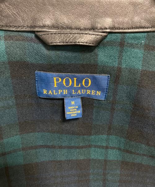 POLO RALPH LAUREN（ポロ・ラルフローレン）POLO RALPH LAUREN (ポロ・ラルフローレン) ラムスキンレザージャケット ブラック サイズ:Mの古着・服飾アイテム