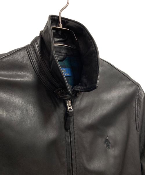 POLO RALPH LAUREN（ポロ・ラルフローレン）POLO RALPH LAUREN (ポロ・ラルフローレン) ラムスキンレザージャケット ブラック サイズ:Mの古着・服飾アイテム