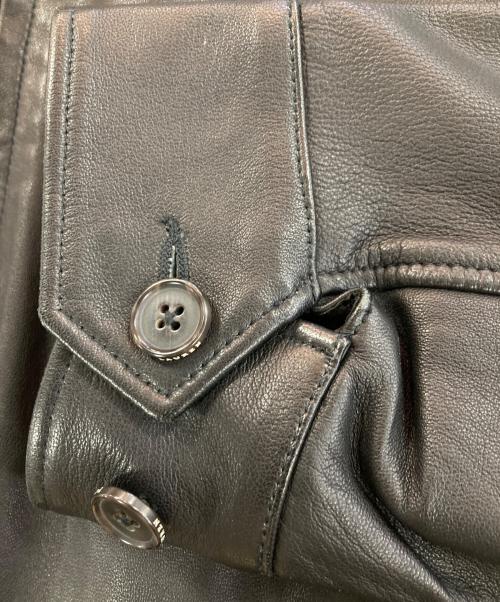 POLO RALPH LAUREN（ポロ・ラルフローレン）POLO RALPH LAUREN (ポロ・ラルフローレン) ラムスキンレザージャケット ブラック サイズ:Mの古着・服飾アイテム