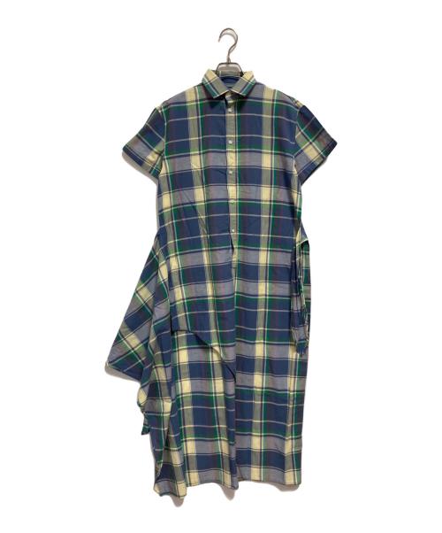 POLO RALPH LAUREN（ポロ・ラルフローレン）POLO RALPH LAUREN (ポロ・ラルフローレン) チェックシャツワンピース ネイビー×イエロー サイズ:2の古着・服飾アイテム