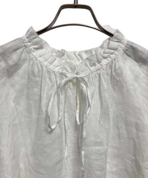 NOLLEY'S（ノーリーズ）NOLLEY'S (ノーリーズ) リネンフリル衿ブラウス ホワイト サイズ:FREEの古着・服飾アイテム
