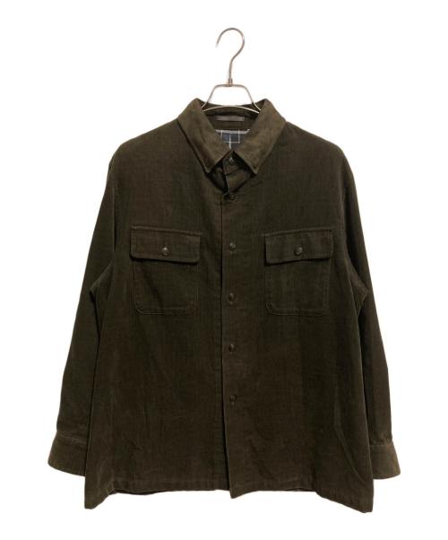 BURBERRY LONDON（バーバリーロンドン）BURBERRY LONDON (バーバリーロンドン) エルボーパッチ付コーデュロイシャツ ブラウン サイズ:Mの古着・服飾アイテム