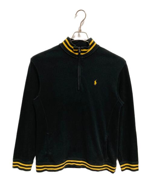 POLO RALPH LAUREN（ポロ・ラルフローレン）POLO RALPH LAUREN (ポロ・ラルフローレン) ハーフジップスウェット ブラック サイズ:170の古着・服飾アイテム