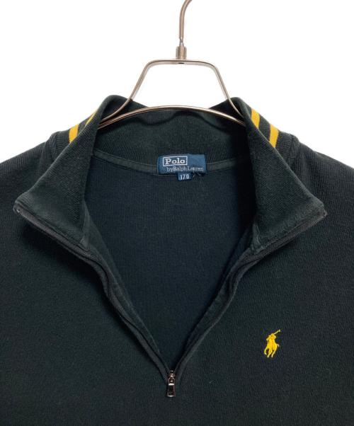 POLO RALPH LAUREN（ポロ・ラルフローレン）POLO RALPH LAUREN (ポロ・ラルフローレン) ハーフジップスウェット ブラック サイズ:170の古着・服飾アイテム