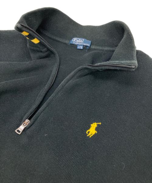 POLO RALPH LAUREN（ポロ・ラルフローレン）POLO RALPH LAUREN (ポロ・ラルフローレン) ハーフジップスウェット ブラック サイズ:170の古着・服飾アイテム