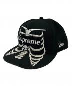New Era×SUPREMEニューエラ×シュプリーム）の古着「Bones Box Logo キャップ」｜ブラック