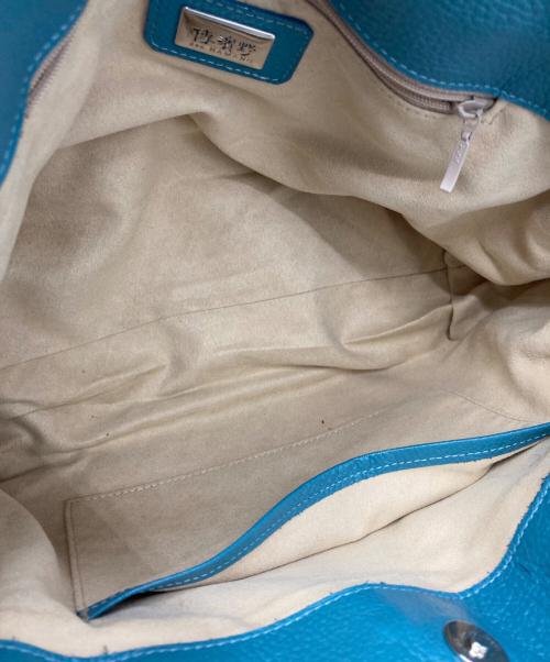 Den HAMANO（デンハマノ）Den HAMANO (デンハマノ) Mietia　レザートートバッグ ブルーの古着・服飾アイテム