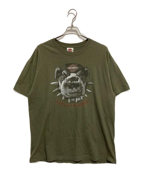 HARLEY-DAVIDSON（ハーレーダビッドソン）HARLEY-DAVIDSON (ハーレーダビッドソン) プリントTシャツ グリーン サイズ:XLの古着・服飾アイテム