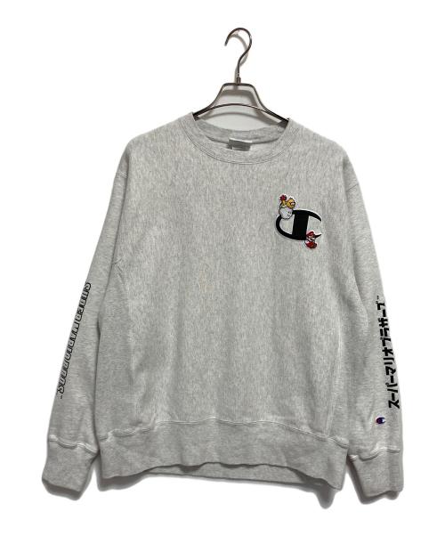 Champion REVERSE WEAVE（チャンピオン リバース ウィーブ）Champion REVERSE WEAVE (チャンピオン リバース ウィーブ) クルーネックスウェット グレー サイズ:Lの古着・服飾アイテム