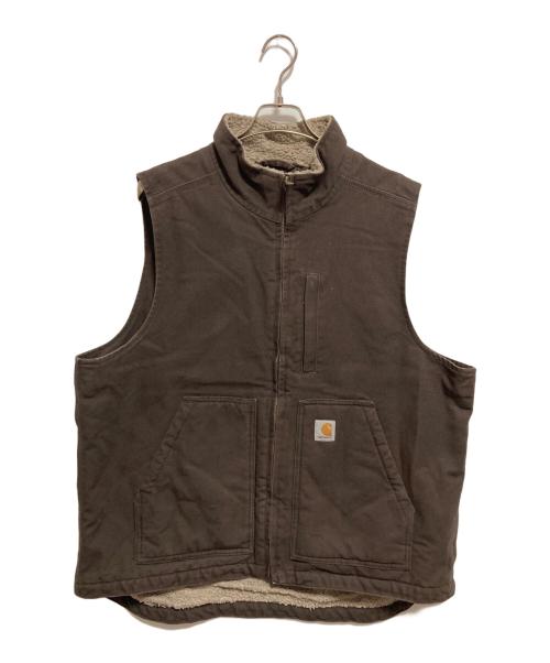 CarHartt（カーハート）CarHartt (カーハート) ダック地ベスト ブラウン サイズ:Lの古着・服飾アイテム