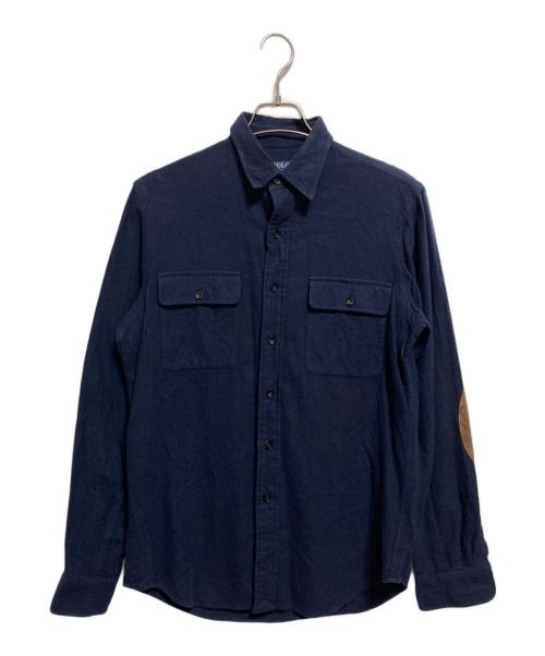 POLO RALPH LAUREN（ポロ・ラルフローレン）POLO RALPH LAUREN (ポロ・ラルフローレン) エルボーパッチ付シャツ ネイビー サイズ:Sの古着・服飾アイテム