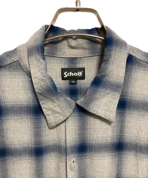 SCOTT（スコット）SCOTT (スコット) OMBRE PLAID SS SHIRT グレー×ブルー サイズ:XLの古着・服飾アイテム