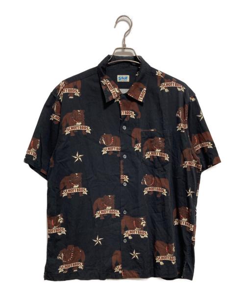 Schott（ショット）Schott (ショット) BULLDOG HAWAIIAN SHIRT ブラック サイズ:Lの古着・服飾アイテム