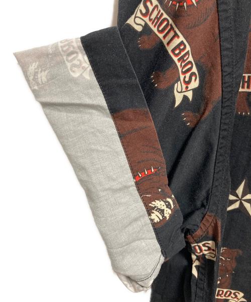 Schott（ショット）Schott (ショット) BULLDOG HAWAIIAN SHIRT ブラック サイズ:Lの古着・服飾アイテム