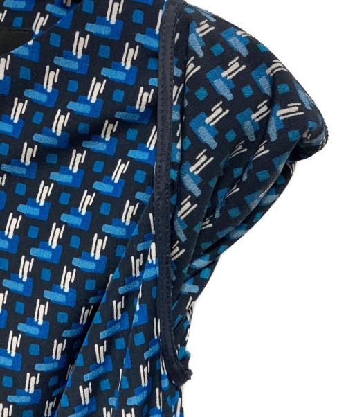 UNTITLED（アンタイトル）UNTITLED (アンタイトル) ジオメ柄 マーメイドワンピース ネイビー サイズ:2の古着・服飾アイテム