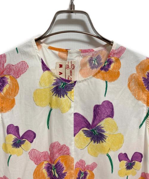 MARNI（マルニ）MARNI (マルニ) 花柄ワンピース ホワイト×パープル サイズ:38の古着・服飾アイテム