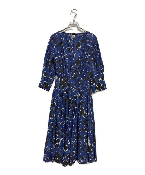 MARNI（マルニ）MARNI (マルニ) 総柄ワンピース ネイビー サイズ:M(38)の古着・服飾アイテム
