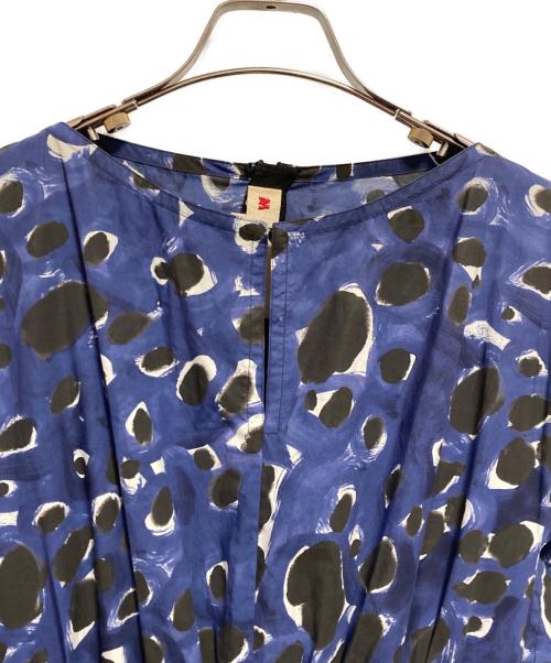 MARNI（マルニ）MARNI (マルニ) 総柄ワンピース ネイビー サイズ:M(38)の古着・服飾アイテム