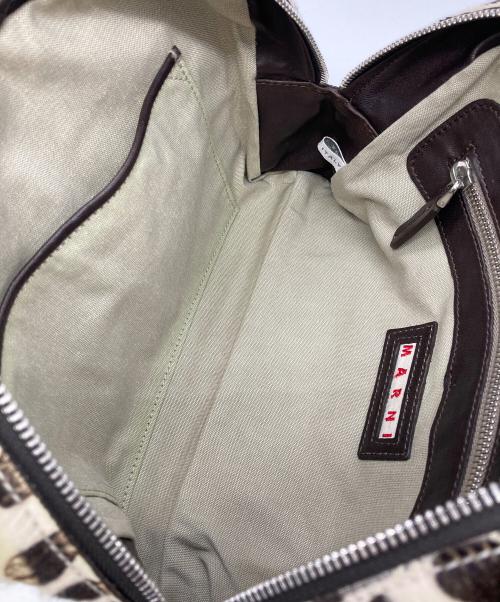 MARNI（マルニ）MARNI (マルニ) ハラコミニボストンバッグ ベージュの古着・服飾アイテム