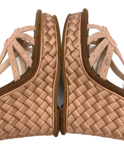 BOTTEGA VENETA（ボッテガベネタ）BOTTEGA VENETA (ボッテガベネタ) イントレチャートウェッジソールサンダル ベージュ サイズ:35の古着・服飾アイテム