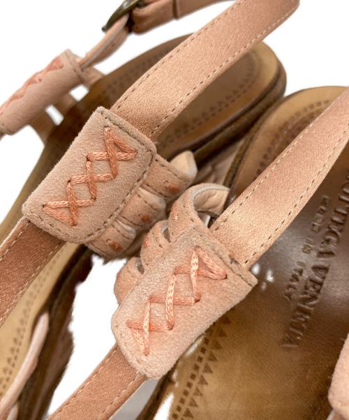 BOTTEGA VENETA（ボッテガベネタ）BOTTEGA VENETA (ボッテガベネタ) イントレチャートウェッジソールサンダル ベージュ サイズ:35の古着・服飾アイテム