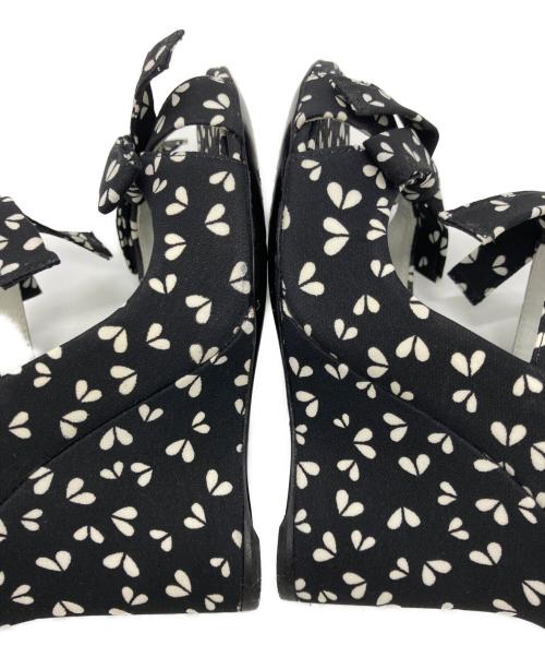 LOUIS VUITTON（ルイ ヴィトン）LOUIS VUITTON (ルイ ヴィトン) リボントリム ウェッジサンダル ブラック サイズ:35の古着・服飾アイテム