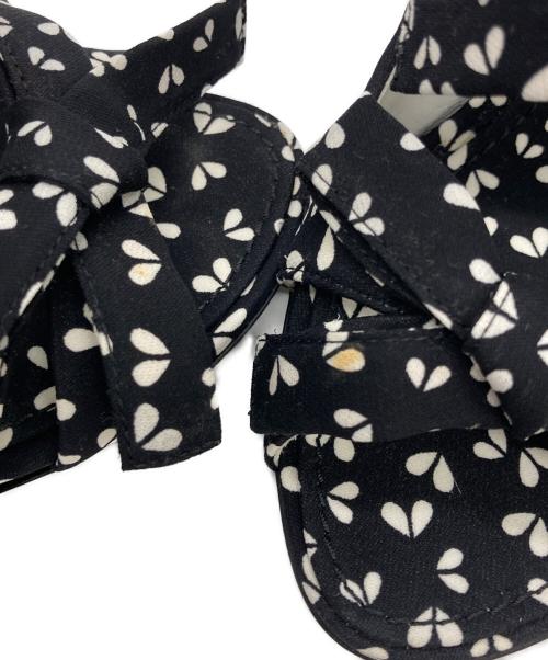 LOUIS VUITTON（ルイ ヴィトン）LOUIS VUITTON (ルイ ヴィトン) リボントリム ウェッジサンダル ブラック サイズ:35の古着・服飾アイテム