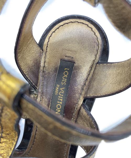 LOUIS VUITTON（ルイ ヴィトン）LOUIS VUITTON (ルイ ヴィトン) ウェッジソールサンダル ブラウン サイズ:35の古着・服飾アイテム