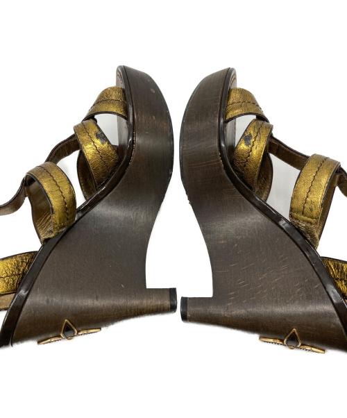 LOUIS VUITTON（ルイ ヴィトン）LOUIS VUITTON (ルイ ヴィトン) ウェッジソールサンダル ブラウン サイズ:35の古着・服飾アイテム