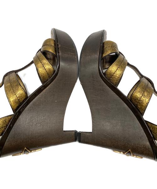 LOUIS VUITTON（ルイ ヴィトン）LOUIS VUITTON (ルイ ヴィトン) ウェッジソールサンダル ブラウン サイズ:35の古着・服飾アイテム